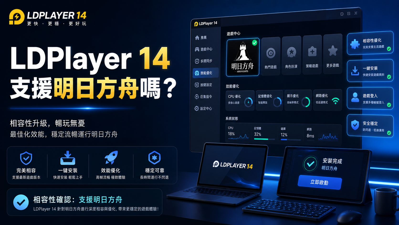 LDPlayer 14支援明日方舟嗎?